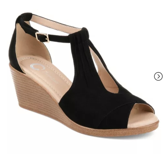 Journee Collection Shoes - Journee collection black Kedzie Tru Comfort Foam Buckle Open Toe Wedge